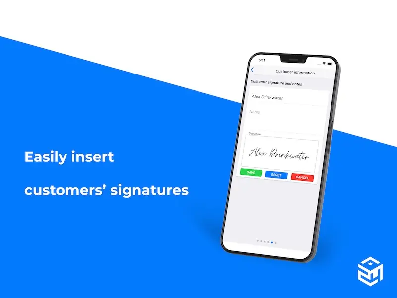 Easily insert customers’ signatures
